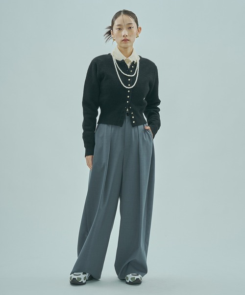 ROSE BUD(ローズバッド)の「CROPPED KNIT CARDIGAN(カーディガン/ボレロ・レディース・ブラック/グレー/イエロー・ONE SIZE)」の7枚目の写真