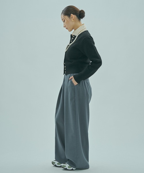 ROSE BUD(ローズバッド)の「CROPPED KNIT CARDIGAN(カーディガン/ボレロ・レディース・ブラック/グレー/イエロー・ONE SIZE)」の8枚目の写真