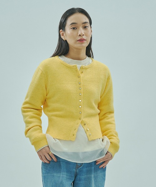 ROSE BUD(ローズバッド)の「CROPPED KNIT CARDIGAN(カーディガン/ボレロ・レディース・ブラック/グレー/イエロー・ONE SIZE)」の19枚目の写真