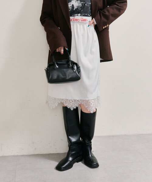 mystic（ミスティック）の「裾レースマルチスカート（スカート・レディース・ブラック/オフホワイト/ブラウン・FREE）」の5枚目の写真