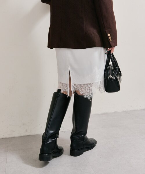 mystic（ミスティック）の「裾レースマルチスカート（スカート・レディース・ブラック/オフホワイト/ブラウン・FREE）」の6枚目の写真