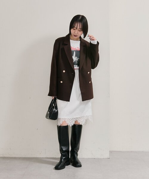 mystic（ミスティック）の「裾レースマルチスカート（スカート・レディース・ブラック/オフホワイト/ブラウン・FREE）」の9枚目の写真