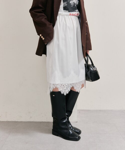 mystic（ミスティック）の「裾レースマルチスカート（スカート・レディース・ブラック/オフホワイト/ブラウン・FREE）」の12枚目の写真