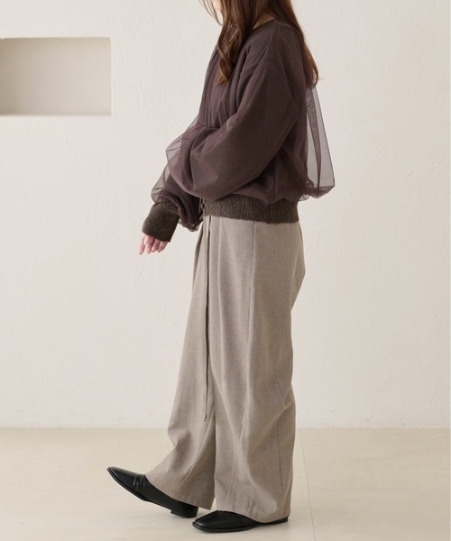 apres jour clair(アプレジュールクレア)の「【apres jour clair】チュールレイヤードカーディガン(カーディガン/ボレロ・レディース・アイボリー/ブラウン系その他/グレー・フリー/X-LARGE)」の14枚目の写真