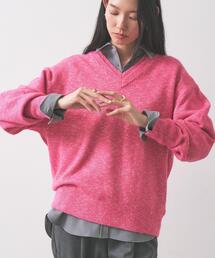 GALLEST | レイヤーネックメランジラメニット(ニット/セーター)