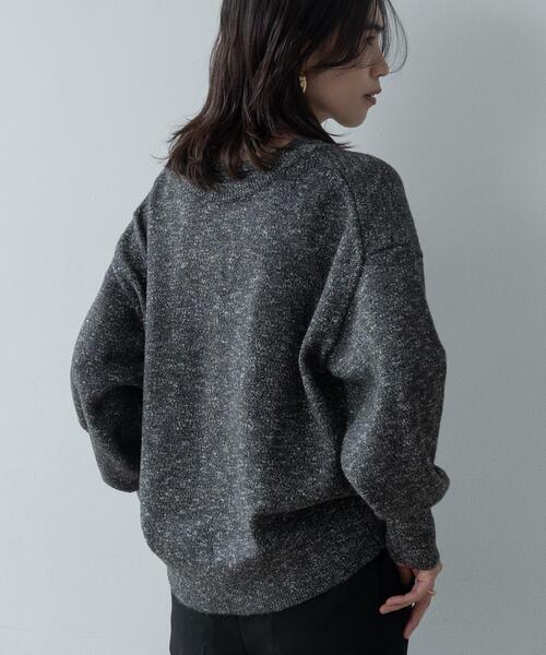 GALLEST(ギャレスト)の「【再入荷】レイヤーネックメランジラメニット(ニット/セーター・レディース・ブラック系8/キャメル/サックスブルー系8/ピンク系・34/38)」の9枚目の写真