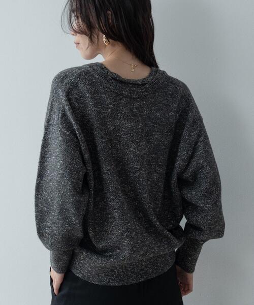 GALLEST(ギャレスト)の「【再入荷】レイヤーネックメランジラメニット(ニット/セーター・レディース・ブラック系8/キャメル/サックスブルー系8/ピンク系・34/38)」の10枚目の写真