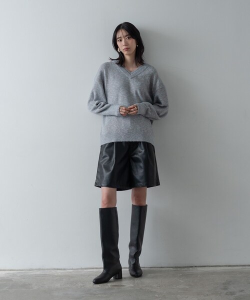 GALLEST(ギャレスト)の「【再入荷】レイヤーネックメランジラメニット(ニット/セーター・レディース・ブラック系8/キャメル/サックスブルー系8/ピンク系・34/38)」の16枚目の写真