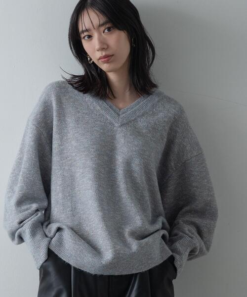 GALLEST(ギャレスト)の「【再入荷】レイヤーネックメランジラメニット(ニット/セーター・レディース・ブラック系8/キャメル/サックスブルー系8/ピンク系・34/38)」の18枚目の写真