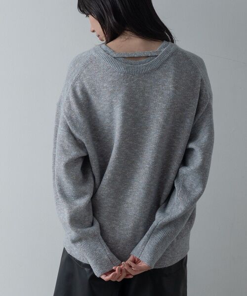 GALLEST(ギャレスト)の「【再入荷】レイヤーネックメランジラメニット(ニット/セーター・レディース・ブラック系8/キャメル/サックスブルー系8/ピンク系・34/38)」の21枚目の写真