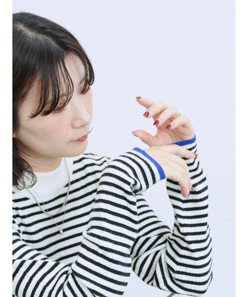 Samansa Mos2 blue（サマンサモスモスブルー）の「【Hug knit】リブハイネックプルオーバー（ニット/セーター・レディース・グリーン/ブラック/ホワイト/オフホワイト/トップグレー・F）」の2枚目の写真