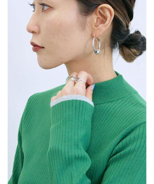 Samansa Mos2 blue（サマンサモスモスブルー）の「【Hug knit】リブハイネックプルオーバー（ニット/セーター・レディース・グリーン/ブラック/ホワイト/オフホワイト/トップグレー・F）」の5枚目の写真