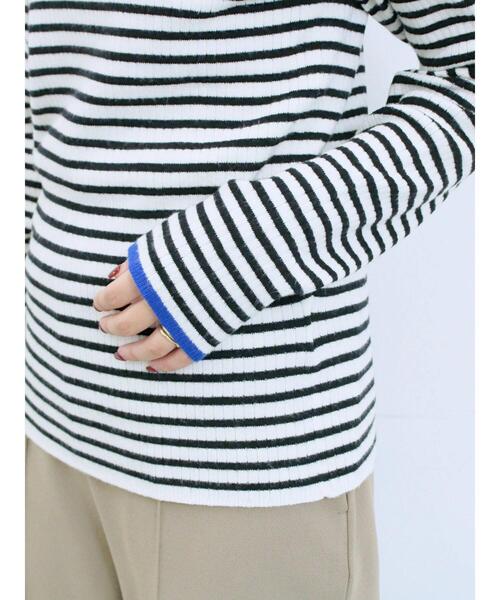 Samansa Mos2 blue（サマンサモスモスブルー）の「【Hug knit】リブハイネックプルオーバー（ニット/セーター・レディース・グリーン/ブラック/ホワイト/オフホワイト/トップグレー・F）」の8枚目の写真