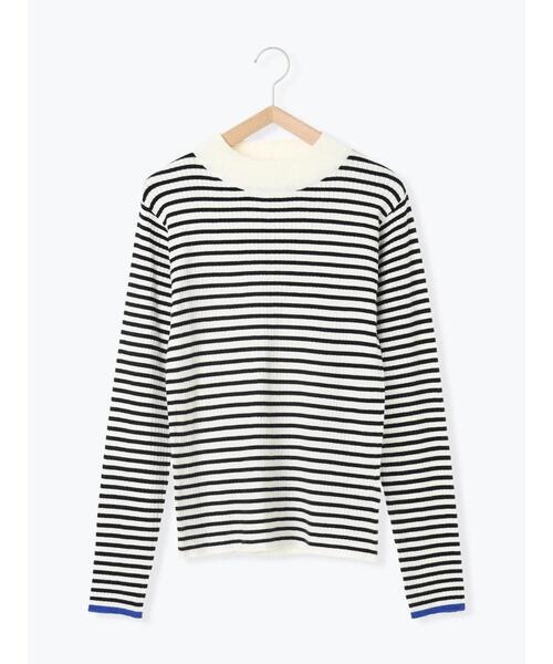 Samansa Mos2 blue（サマンサモスモスブルー）の「【Hug knit】リブハイネックプルオーバー（ニット/セーター・レディース・グリーン/ブラック/ホワイト/オフホワイト/トップグレー・F）」の15枚目の写真