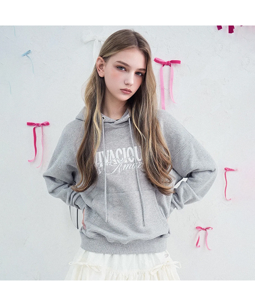 Vivacious(ビバシャス)の「Amazing hoody - 5COL(パーカー・レディース・ネイビー/グレー/チャコール/ライトグレー/ブラック・SMALL/MEDIUM)」の3枚目の写真