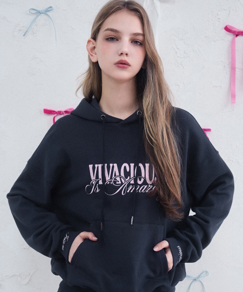 Vivacious(ビバシャス)の「Amazing hoody - 5COL(パーカー・レディース・ネイビー/グレー/チャコール/ライトグレー/ブラック・SMALL/MEDIUM)」の8枚目の写真