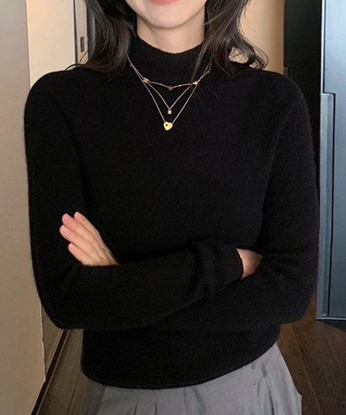 DAY CLOSET(デイ クローゼット)の「【大人の細魅せ上品ニット】長袖きれいめベーシックハイネックニットトップス レディース(ニット/セーター・レディース・アイボリー/ブラック/ワインレッド/キナリ/ダークグレー/グレー・FREE)」の16枚目の写真