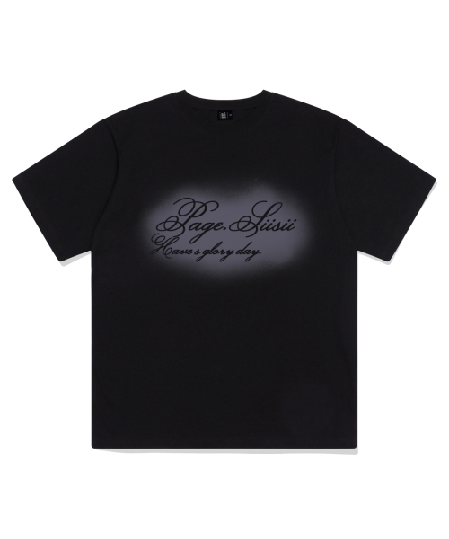 PAGESIISII(ページシシ)の「ステンシルレタリングプリント半袖Tシャツブラック(Tシャツ/カットソー・レディース・その他・SMALL/MEDIUM/LARGE)」の1枚目の写真
