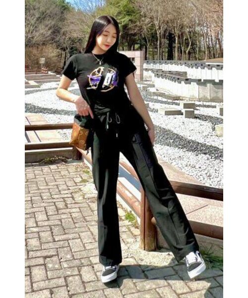 SEARCH410(サーチ410)の「バイブグラフィッククロップTシャツブラック(Tシャツ/カットソー・レディース・その他・FREE)」の4枚目の写真