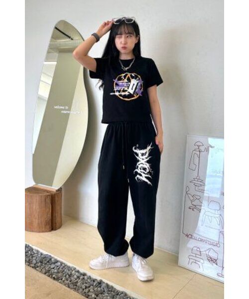 SEARCH410(サーチ410)の「バイブグラフィッククロップTシャツブラック(Tシャツ/カットソー・レディース・その他・FREE)」の9枚目の写真