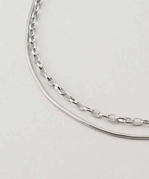 B.C STOCK(ベーセーストック)の「シンプルチェーンレイヤードネックレス(ネックレス・レディース・シルバー/ゴールド・FREE)」の4枚目の写真