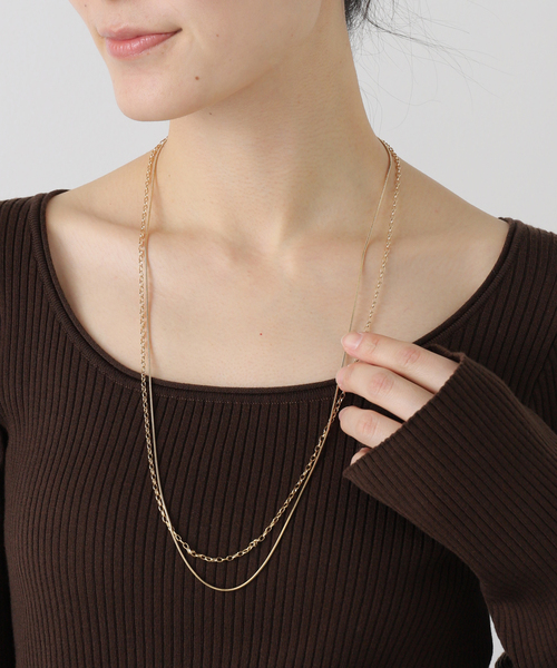 B.C STOCK(ベーセーストック)の「シンプルチェーンレイヤードネックレス(ネックレス・レディース・シルバー/ゴールド・FREE)」の3枚目の写真