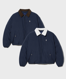 YALE（イェール）の「脱着可能なボアショートプファージャケット_ネイビー（ダウンジャケット/コート）」