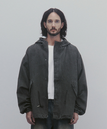 And Again（アンドアゲイン）の「Transitional Cotton Washed Hooded Jacket (Khaki)（ミリタリージャケット・メンズ）」