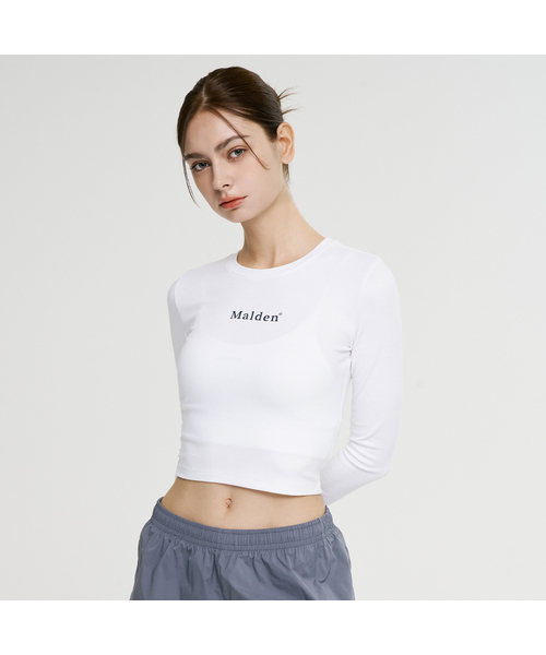 MALDEN(モールデン)の「ステディクロップロングスリーブ(Tシャツ/カットソー・レディース・ホワイト/ブラック/ネイビー/カーキ・MEDIUM/LARGE/SMALL)」の2枚目の写真
