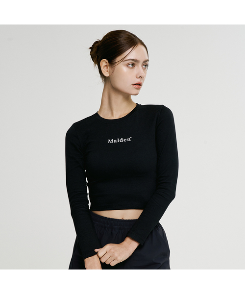 MALDEN(モールデン)の「ステディクロップロングスリーブ(Tシャツ/カットソー・レディース・ホワイト/ブラック/ネイビー/カーキ・MEDIUM/LARGE/SMALL)」の1枚目の写真