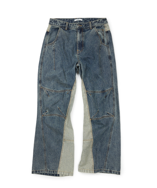 ETCE(イーティーシーイー)の「CURVED PANEL DENIM PANTS 2.0 (BLUE)(その他パンツ・メンズ・その他・MEDIUM/LARGE/X-LARGE)」の1枚目の写真