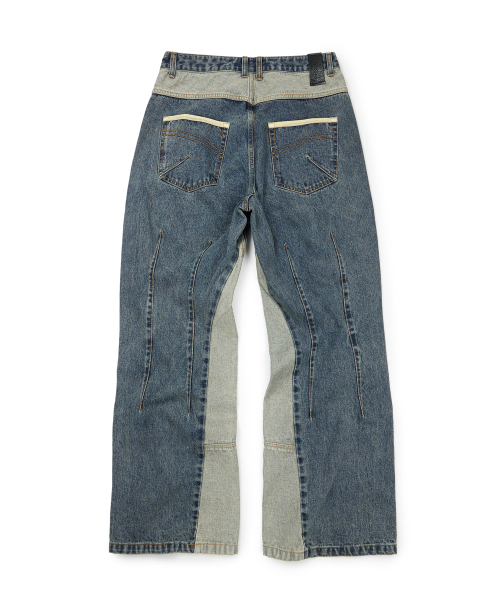ETCE(イーティーシーイー)の「CURVED PANEL DENIM PANTS 2.0 (BLUE)(その他パンツ・メンズ・その他・MEDIUM/LARGE/X-LARGE)」の2枚目の写真