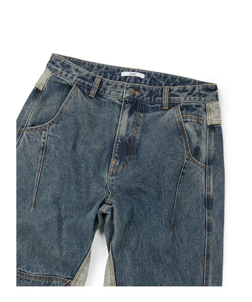 ETCE(イーティーシーイー)の「CURVED PANEL DENIM PANTS 2.0 (BLUE)(その他パンツ・メンズ・その他・MEDIUM/LARGE/X-LARGE)」の3枚目の写真