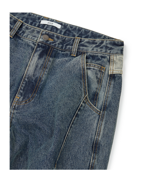 ETCE(イーティーシーイー)の「CURVED PANEL DENIM PANTS 2.0 (BLUE)(その他パンツ・メンズ・その他・MEDIUM/LARGE/X-LARGE)」の4枚目の写真