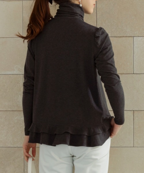 Sono(ソーノ)の「【新作12/5発売】【SONO/ソーノ】ソフトタッチ ミニティアードプルオーバー(Tシャツ/カットソー・レディース・ブラック/アイボリー/グレー・1/2)」の6枚目の写真