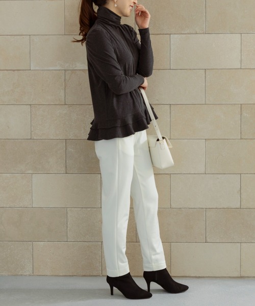 Sono(ソーノ)の「【新作12/5発売】【SONO/ソーノ】ソフトタッチ ミニティアードプルオーバー(Tシャツ/カットソー・レディース・ブラック/アイボリー/グレー・1/2)」の7枚目の写真