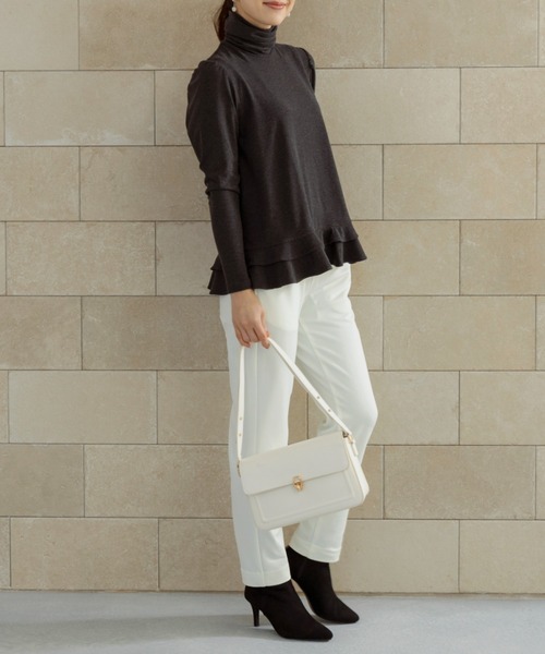 Sono(ソーノ)の「【新作12/5発売】【SONO/ソーノ】ソフトタッチ ミニティアードプルオーバー(Tシャツ/カットソー・レディース・ブラック/アイボリー/グレー・1/2)」の8枚目の写真