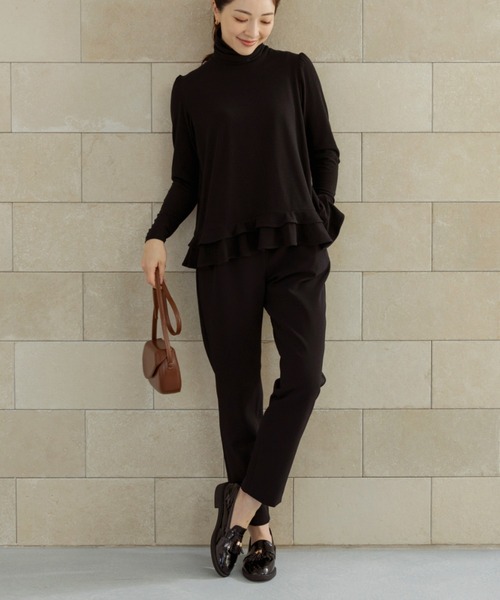 Sono(ソーノ)の「【新作12/5発売】【SONO/ソーノ】ソフトタッチ ミニティアードプルオーバー(Tシャツ/カットソー・レディース・ブラック/アイボリー/グレー・1/2)」の12枚目の写真