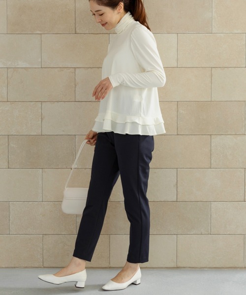 Sono(ソーノ)の「【新作12/5発売】【SONO/ソーノ】ソフトタッチ ミニティアードプルオーバー(Tシャツ/カットソー・レディース・ブラック/アイボリー/グレー・1/2)」の15枚目の写真