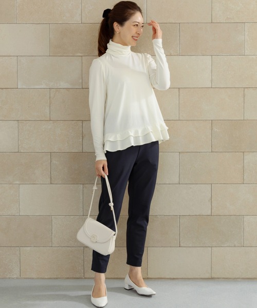 Sono(ソーノ)の「【新作12/5発売】【SONO/ソーノ】ソフトタッチ ミニティアードプルオーバー(Tシャツ/カットソー・レディース・ブラック/アイボリー/グレー・1/2)」の16枚目の写真