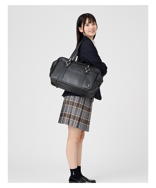 美品 EASTBOY スクールバッグ 黒 ブラック 桜女神　ピンク イーストボーイ 合皮 バッグ さくら女神 スクバ 通学 鞄 女子高生 中学