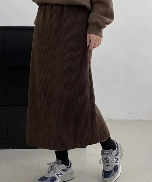 cammie（キャミー）の「コーデユロイミドル丈スカート（スカート・レディース・ダークブラウン/ブラック/グレー・M/L）」の13枚目の写真