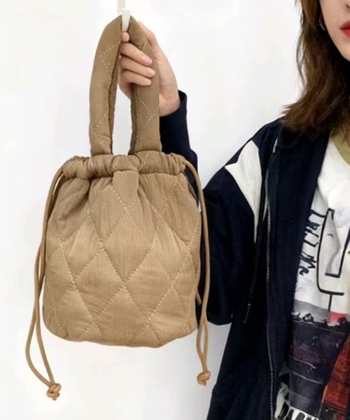 BY THE BAY（バイザベイ）の「バッグ/2WAY巾着バッグ＆ショルダーバッグ（ハンドバッグ・レディース・ブラック/ベージュ・FREE）」の2枚目の写真