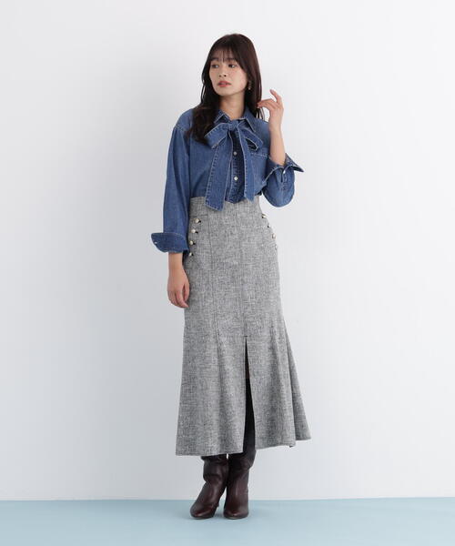 PINKY&DIANNE（ピンキーアンドダイアン）の「◆ミックスブッチャーマーメイドスカート（スカート・レディース・ブラック/ネイビー・36/38）」の7枚目の写真