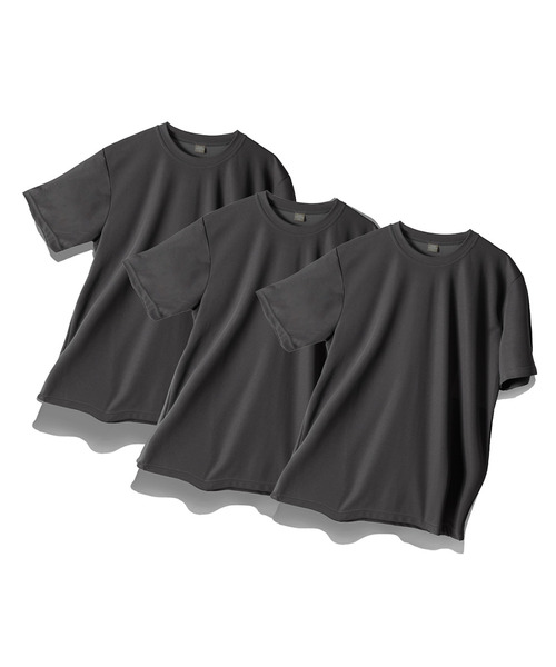 BLACK MONSTER FIT（ブラックモンスターフィット）の「[3PACK]無地クールロン機能性クール半袖Tシャツ3P（Tシャツ/カットソー・レディース・ホワイト/ブラック/ブラックミックス/チャコール・2XL/3XL/SMALL/MEDIUM/LARGE/X-LARGE）」の4枚目の写真
