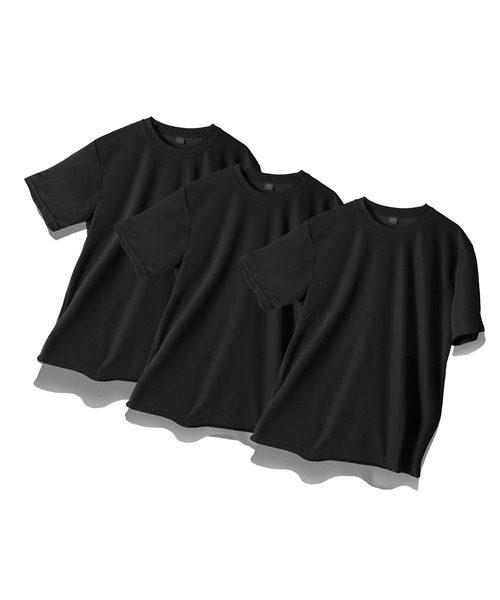 BLACK MONSTER FIT（ブラックモンスターフィット）の「[3PACK]無地クールロン機能性クール半袖Tシャツ3P（Tシャツ/カットソー・レディース・ホワイト/ブラック/ブラックミックス/チャコール・2XL/3XL/SMALL/MEDIUM/LARGE/X-LARGE）」の2枚目の写真