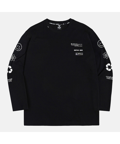 CORALIAN(コラリアン)の「タイポグラフィック長袖コットンTシャツブラック(Tシャツ/カットソー・レディース・その他・S/M/L/2XL/XL/4XL/5XL/XS/3XL)」の1枚目の写真