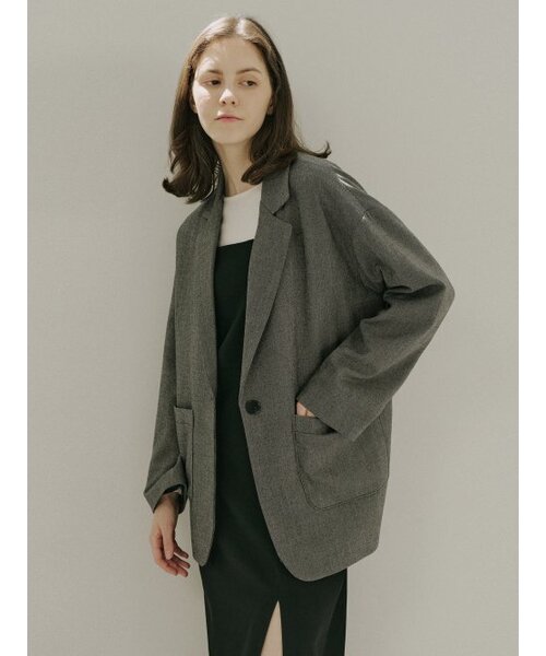 AVANT-G(アバン)の「Small Check Overfit Jacket - Black(テーラードジャケット・レディース・その他・FREE)」の1枚目の写真