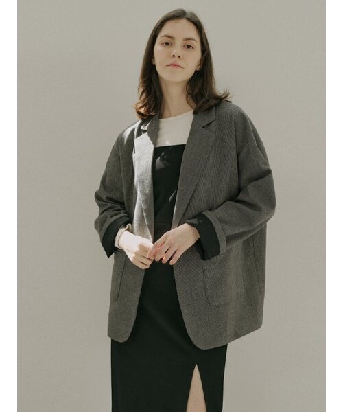 AVANT-G(アバン)の「Small Check Overfit Jacket - Black(テーラードジャケット・レディース・その他・FREE)」の4枚目の写真
