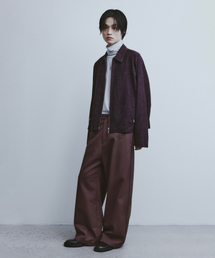 Double Trimming Wide Pants - Purple